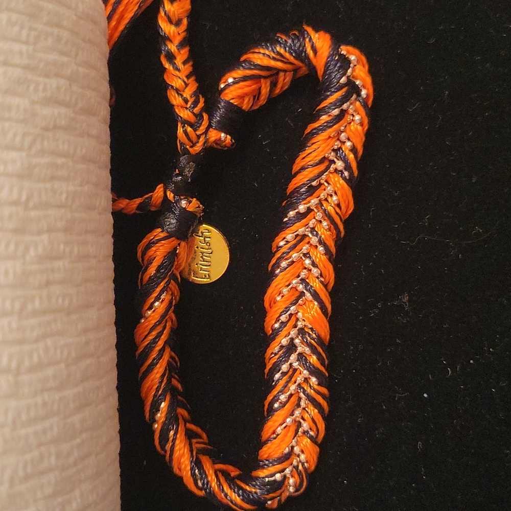 Erimish black, orange and gold bracelet